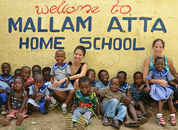 Volunteers and Children of Mallam Attah Home School Accra